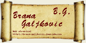 Brana Galjković vizit kartica